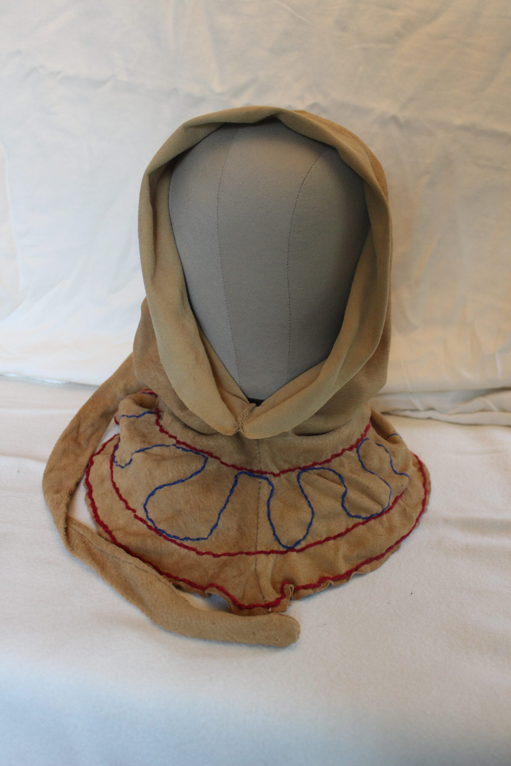 14th century leather hood with liripipe by Alexander Clarke